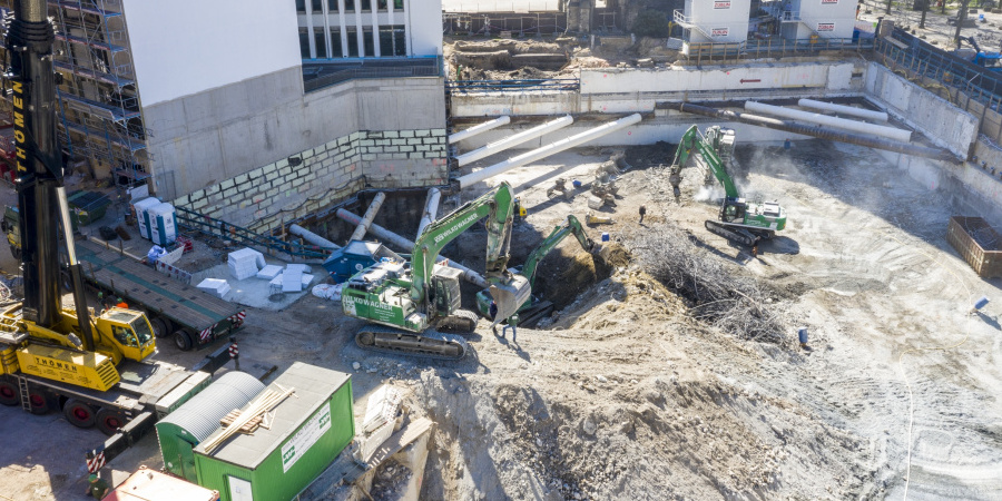 Großer Burstah: Übergabe des Baufeldes an den Hochbau