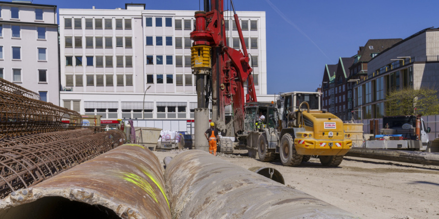Deutschlandhaus: Fertigstellung des Baugrubenverbaus